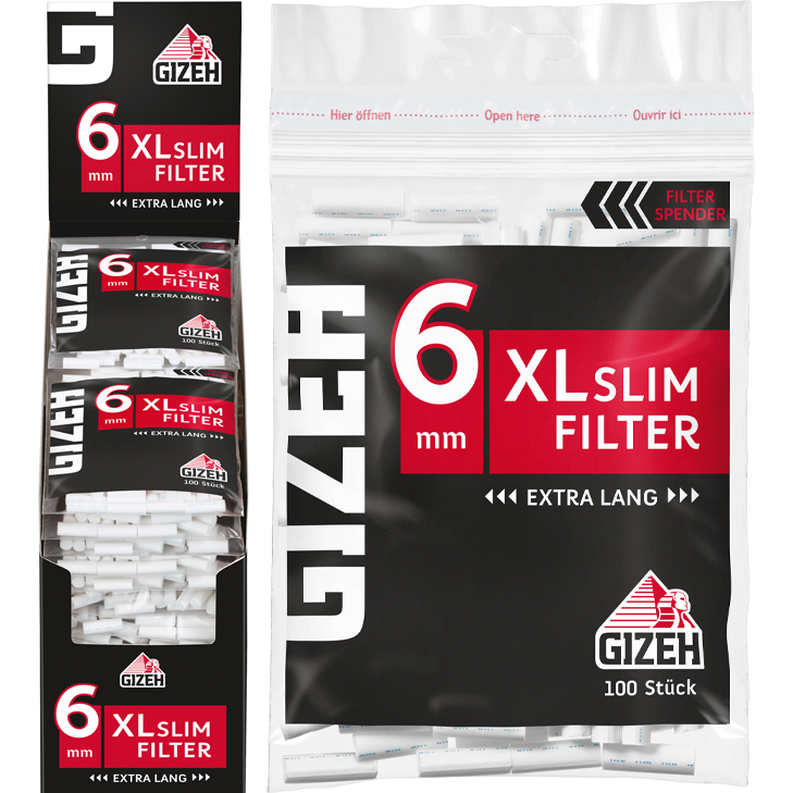 Gizeh Black Xl Slim Filter 6 Mm X 100 Stuck